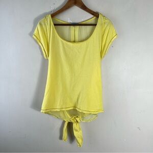 Anthropologie Leifnotes T-shirt Blouse Womens Small Yellow Gossamer Lightweight